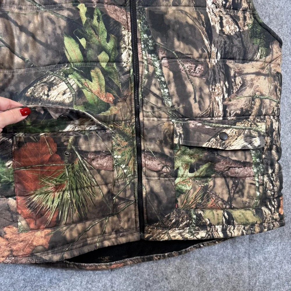 VTG Tallwoods Mossy Oak Break Up Camo Hunting Vest Insulated Mens XL  Quilted